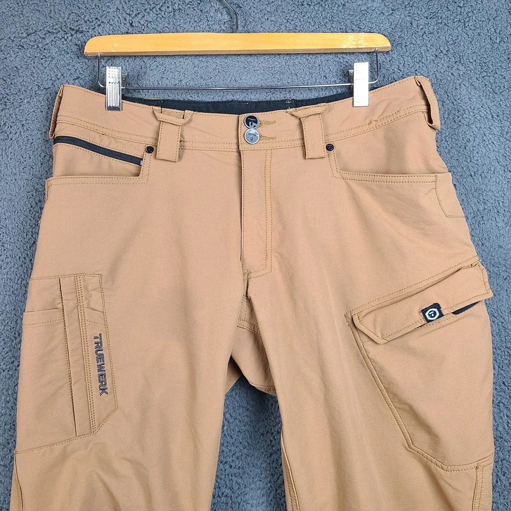 Truewerk T2 Werkpant Mens 32x32 Sand Tan Technical Work Pants Stretch Utility